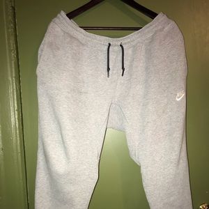 Grey Nike sweats.